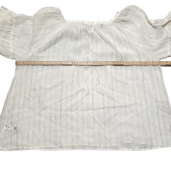 A New Day New Sheer Peasant Blouse with metallic threading size XXL - Picture 5 of 9